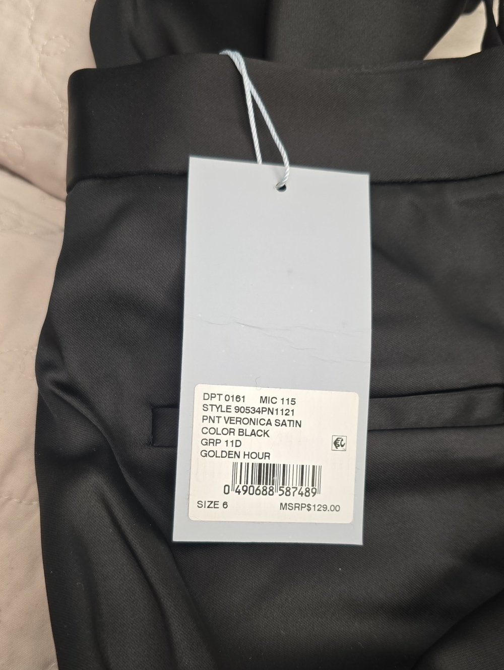 ANTONIO MELANI Black Veronica Satin Pants